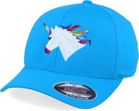 Hatstore- Rainbow Paper Unicorn Aqua Flexfit - Origami Cap