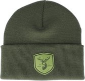 Hatstore- Deer Shield Patch Olive/Green Beanie - Wild Spirit Cap