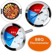 Professor Q - Barbecue Houtskoolgrill Temperatuurmeter Pit - BBQ Thermometer - Warmte-indicator voor Vlees, Lam Rundvlees - Roestvrijstalen Temperatuurmeter grill/rookoven