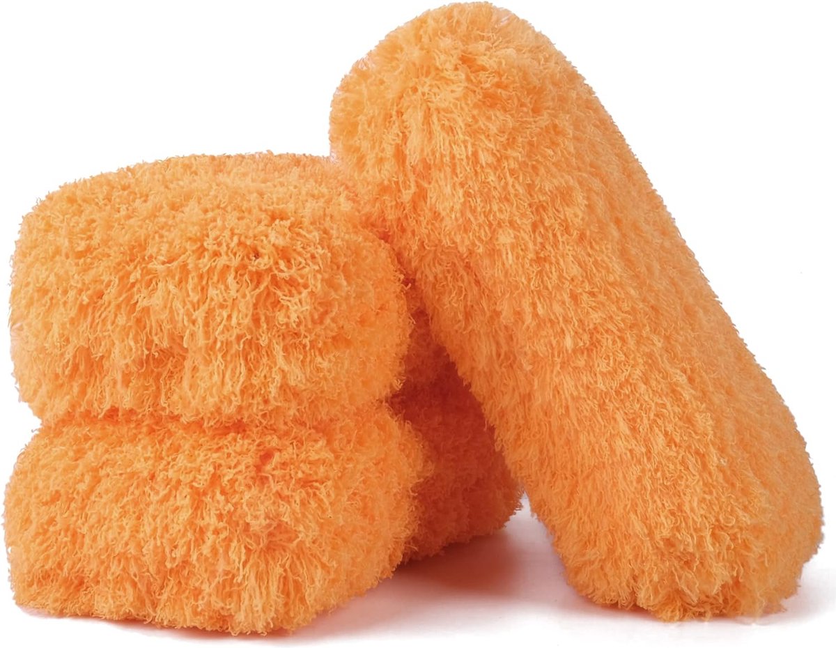 Microvezel autospons - krasvrij - voor interieur- en exterieurverzorging - 11 x 23 cm - 3 stuks (oranje)