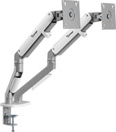 Ranqer Pro Dual Monitor Bracket - Bras pour moniteur - Écrans 17 à 35 pouces - Montage VESA - inclinable et pivotant - blanc