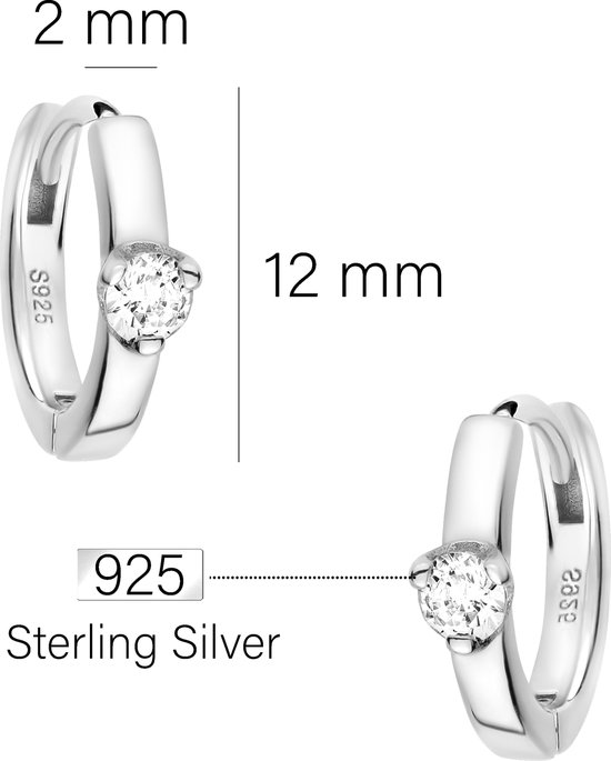 SOFIA MILANI - Orecchini da Donna in Argento 925 - con Pietra Zircone - Creoli Fine - 21033