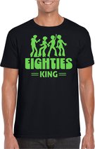 Bellatio Decorations Verkleed shirt voor heren - eighties king - zwart/groen - jaren 80 - carnaval XL