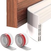Luxiba - 2 stuks deurafdichting tochtstrip voor deuren 100 cm x 5 cm deurafdichting zelfklevende deurbodemafdichting op maat te knippen deur luchtstopper tochtstopper voor geluidsisolatie koudebescherming geluidsisolatie (wit)