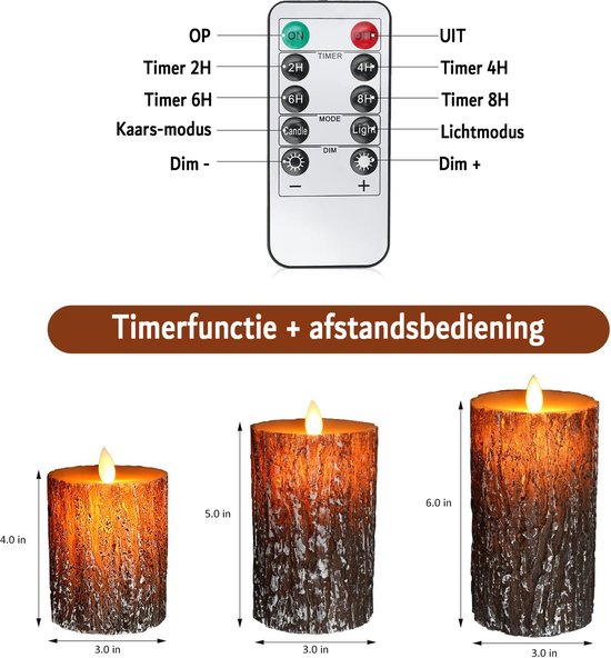 LED-kaarsen Set Van 3 – USB-oplaadbaar, Met Afstandsbediening En Timer, Echt Wax, Vlamloos En Veilig