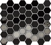 The Mosaic Factory - Valencia Hexagon - Wandtegels -Tegels - 27,8x32,5x0,5cm - Zwart - 1 m²/10 vellen
