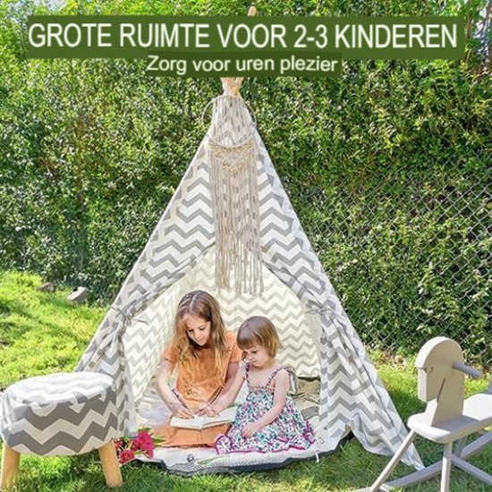 Tipi-Speeltent Voor Kinderen,Opvouwbare Kinderen Indian Wigwam Playhouse Tent,Grote Van Mix Van Katoen En Linnen,Voor Jongens En Meisjes,Voor Binnen- En Buitenspel,Yellow