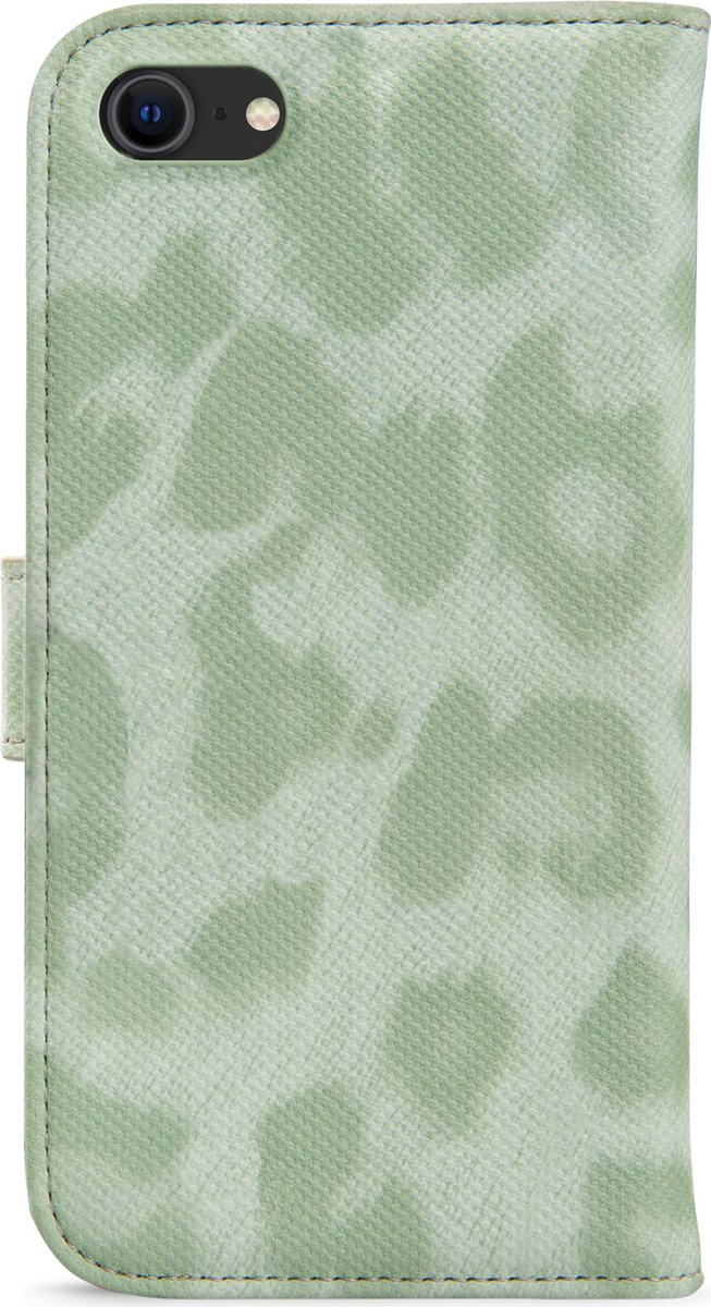 My Style Telefoonhoesje geschikt voor Apple iPhone 8 Hoesje | My Style Flex Wallet Bookcase Portemonnee | Pasjeshouder voor 3 Pasjes | Telefoonhoesje voor Pinpas / OV Kaart / Rijbewijs - Green Leopard | Groen