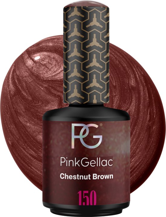 Foto: Pink gellac 150 chestnut brown gel nagellak 15ml bruine gellak gelnagellak voor gelnagels producten gel nails