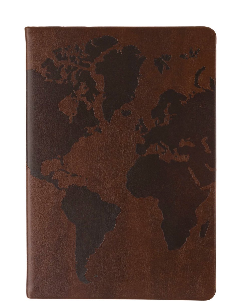 Eccolo notitieboek - Brown Legend Map - lijn - ca.15x20cm - EC-D447K