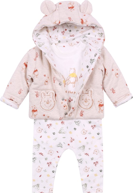 Katoenen, beige babyset - Winnie de Poeh