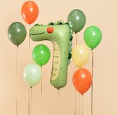 Partydeco - Folieballon cijfer 7 - krokodil - 64 x 87 cm