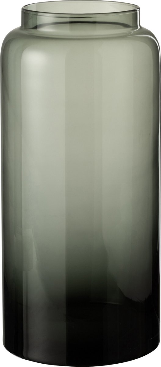 J-Line vaas Recht Lang - glas - grijs - small - 40 cm hoog