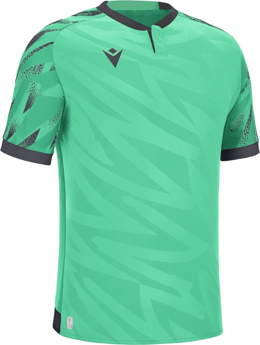 Macron Themis Eco Shirt Korte Mouw Heren - Turkoois / Antraciet | Maat: M