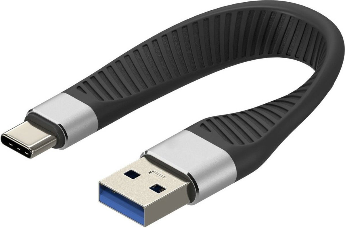 Techly ICOC-USBC-FL-U322 USB-kabel USB 3.2 Gen 2 (3.1 Gen 2) 0,12 m Zwart