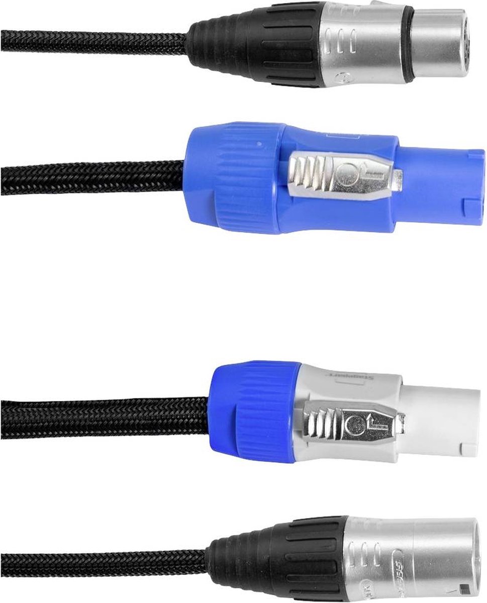 Eurolite Power-Hybrid DMX Verbindingskabel [1x XLR-stekker 3-polig - 1x XLR-stekker 3-polig] 5 m