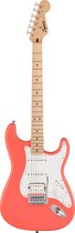 Squier Sonic Stratocaster HSS, Tahitian Coral MN - Elektrische gitaar - roze