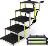 Hondentrap Auto voor grote en kleine honden PRIORPET - Reflecterend - 77KG Capaciteit - Opvouwbare Loopplank Hond bij stijve gewrichten - Geschikt voor Middenklasse Auto's & SUV - Antislip - 5 Treden
