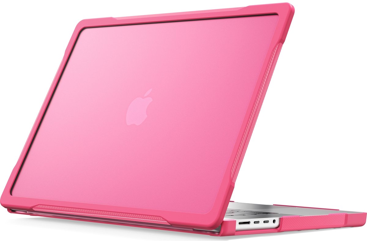 Mobigear Laptophoes geschikt voor Apple MacBook Pro 14 Inch (2021-2024) Hoes Hardshell Laptopcover MacBook Case | Mobigear Shockproof Pro - Roze - Model A2442 / A2779 / A2918 / A2992 / A3401