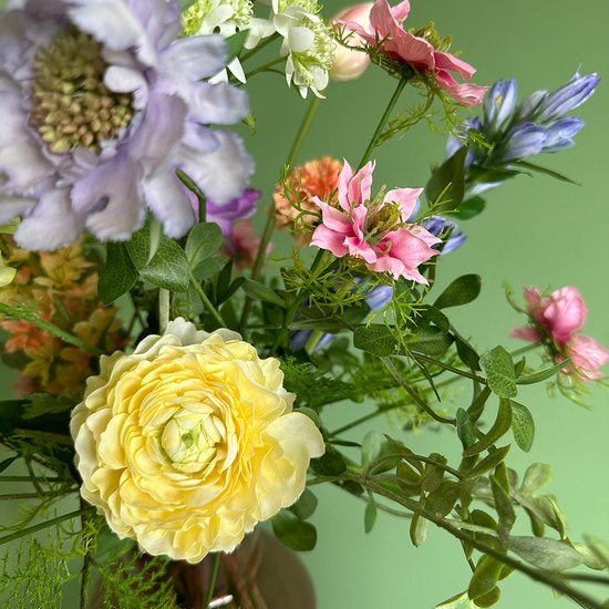 Viv! Home Luxuries Renoncule - fleur de soie - jaune clair - qualité supérieure