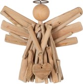 J-Line Ange + Coeur Branches Bois Naturel Small