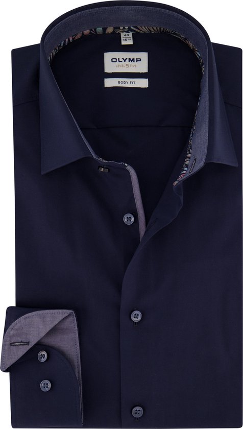 Chemise Olymp manches longueur 7 bleu foncé