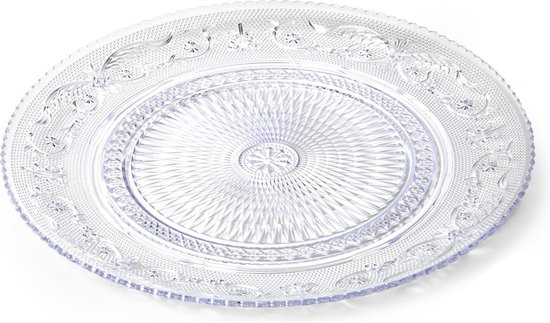 Plasticforte Onbreekbare servies borden - 18x stuks - kunststof - kristal stijl - transparant - in 3 formaten - camping/verjaardag van PlasticForte — afbeelding 2
