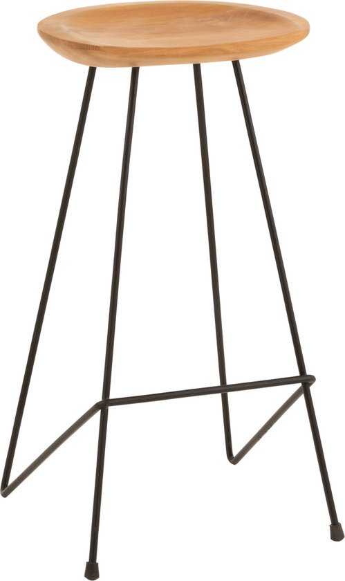 J-Line chaise de bar Teck - bois/métal - naturel