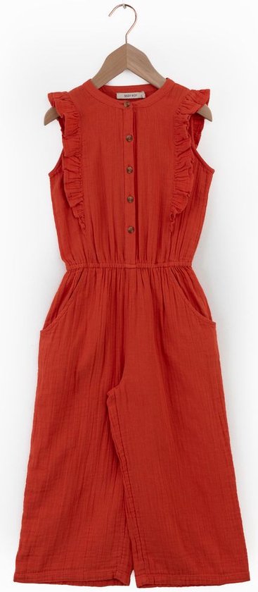 Sissy-Boy - Rood mousseline jumpsuit met ruffle details