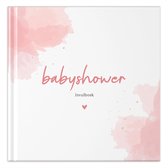 Fyllbooks Babyshower boek - Invulboek - Gastenboek voor babyshower - Watercolour Roze