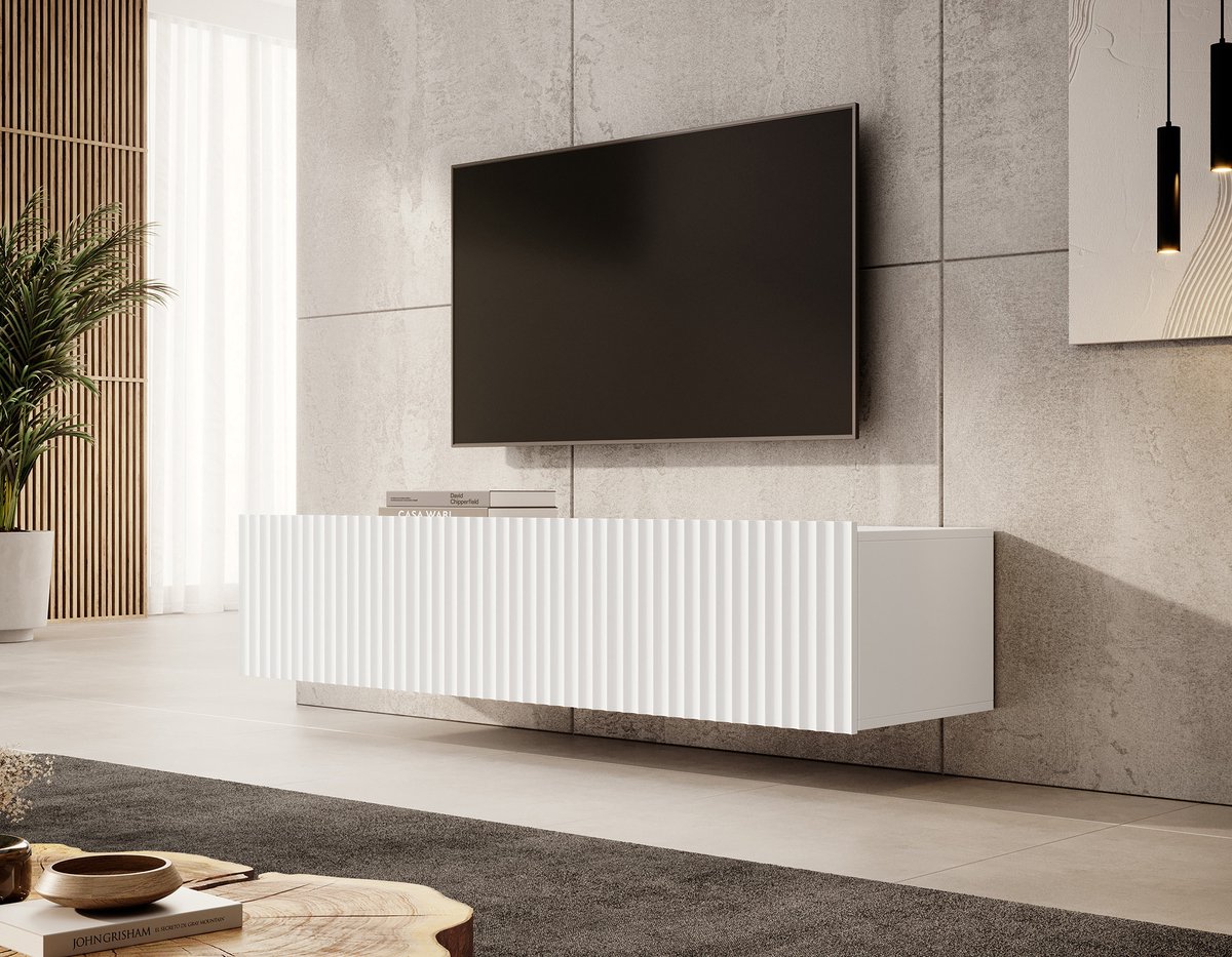 Meubella - TV-Meubel Pepinos - Wit - 150 cm