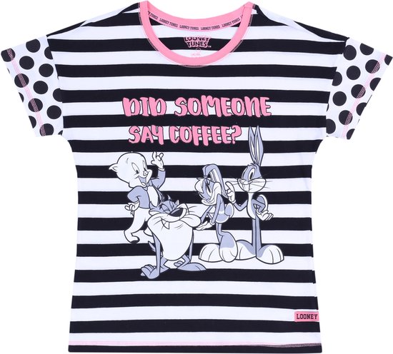 Bugs Bunny - Zwart wit gestreept T-shirt