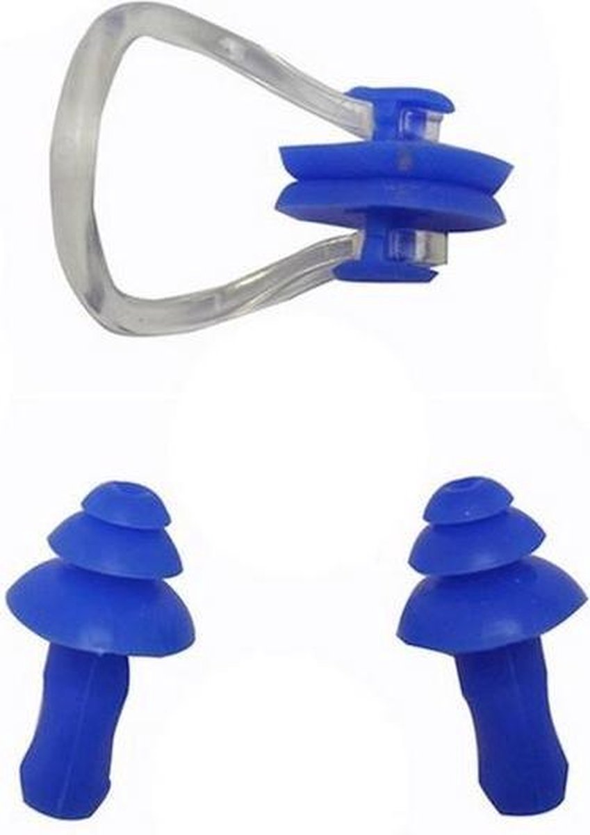 Goedkoopste New Age Devi - Zwem oordoppen met neusklem Blauw - One Size voor ultieme zwemervaring!