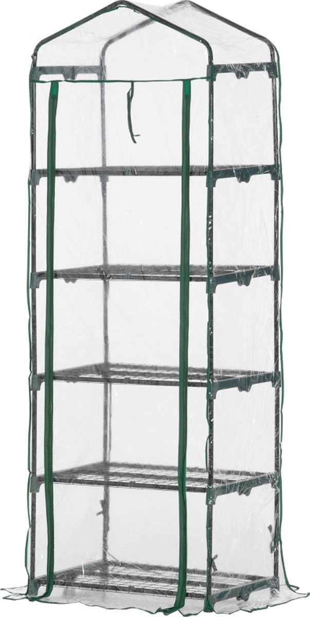 Broeikas - Foliekas - Kweekkas - Tuinkas - Kweektent - Kas - Groen - 69 x 49 x 193 cm