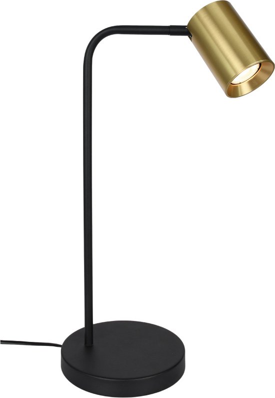 Tafellamp Megano Zwart/Goud - hoogte 45cm - excl. 1x GU10 lichtbron - IP20 > lampen staand zwart goud | tafellamp zwart goud | bureaulamp zwart goud | tafellamp slaapkamer zwart goud | tafellamp woonkamer zwart goud | tafellamp werkkamer zwart goud