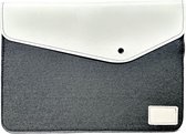 Vilt Laptop Sleeve 13.3 / 14 / 15 tot 16 inch - Dames/Heren - Laptophoes met Etui voor Accessoires - Laptopsleeve - Tas - Wit / Zwart
