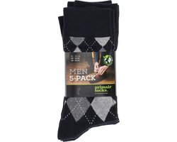Primair 5-paar heren sokken - Katoen - Combi - Multipack goedkope heren sokken - Voordeelverpakking - 46 - Zwart