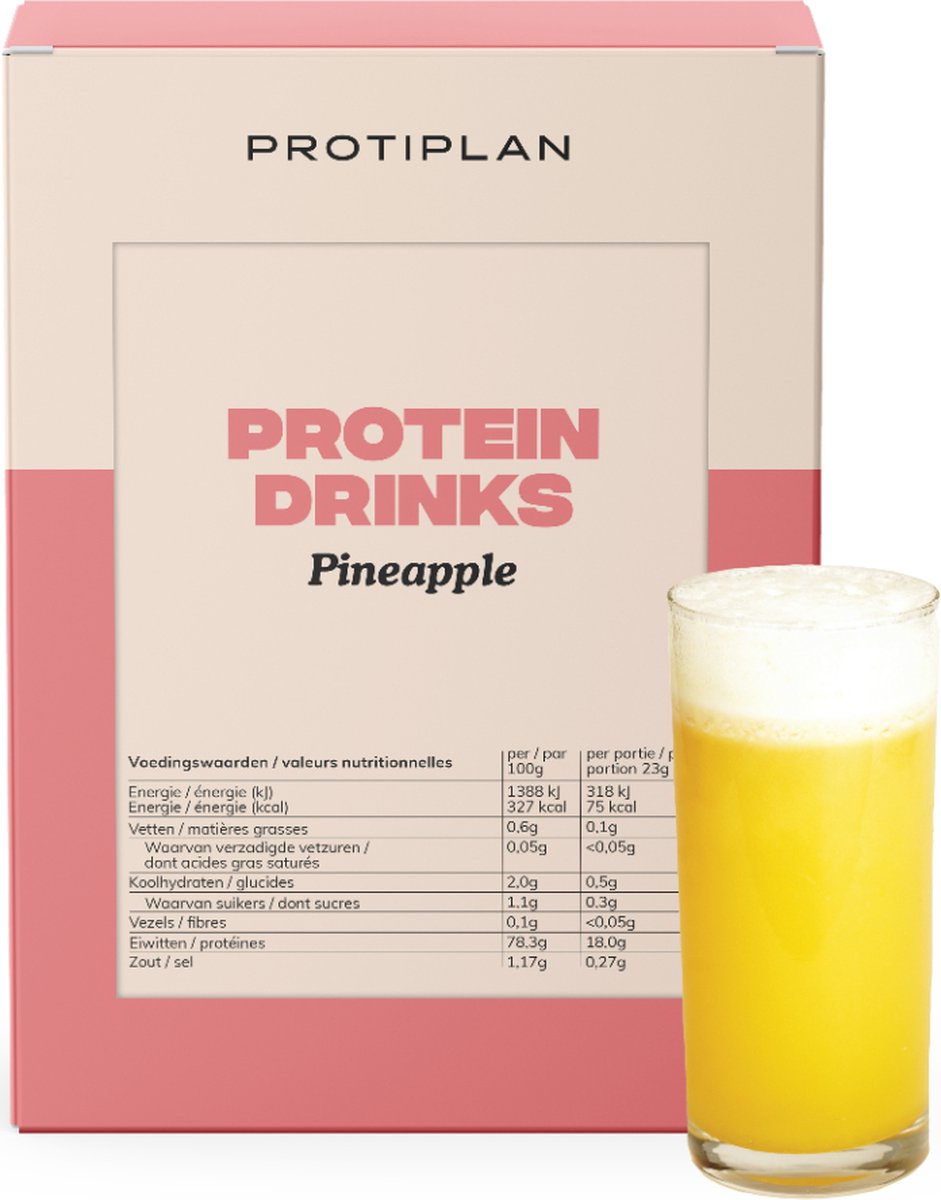 Goedkoopste Protiplan | Drank Ananassmaak | 7 x 23 gram | Snel afvallen zonder hongergevoel!