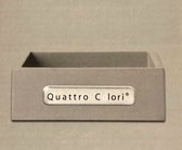 Quattro Colori - papercliphouder 8 x 8 cm - grijs (met paperclips)