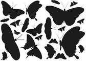 Zwarte Vlinder stickers decoratie stickers
