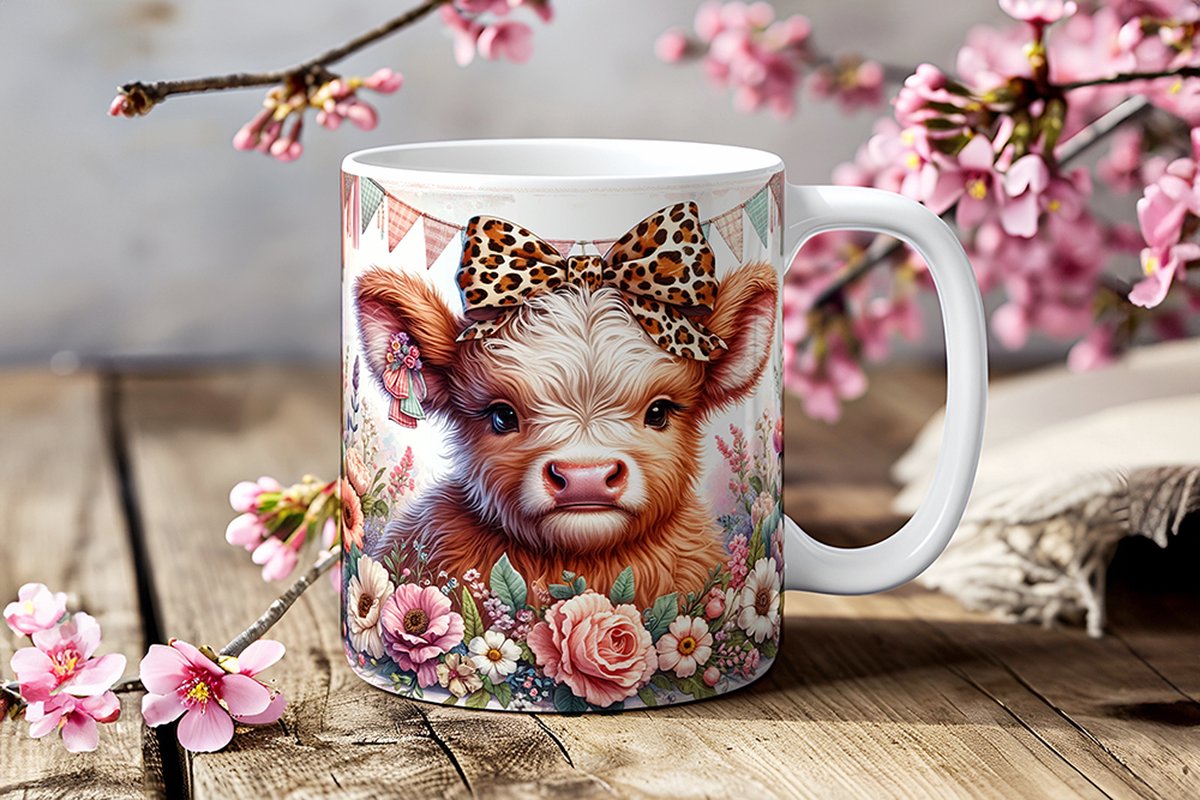Mok – "Highland Cow" – Voor Liefhebbers van Schotse Charme