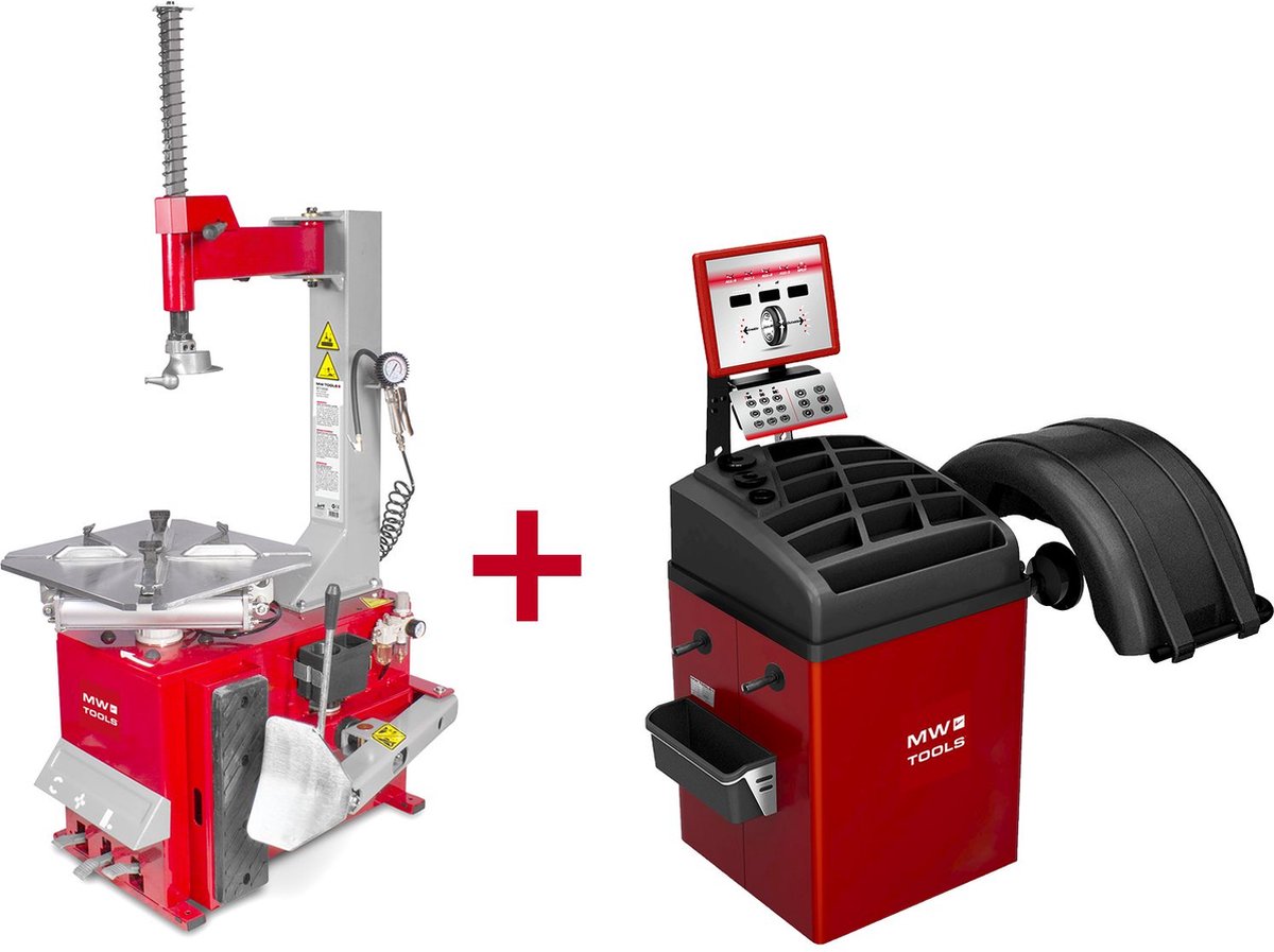 Set bandenwisselaar BT100 3x400V en balanceermachine BB350 230V MW Tools BT100 SET3
