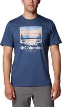Columbia Path Lake II Graphic Tee 1934814483, Mannen, Marineblauw, T-shirt, maat: XL