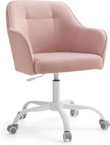 Songmics Homeoffice stoel, draaistoel, bureaustoel, in hoogte verstelbaar, tot 110 kg belastbaar, ademende stof, voor werkkamer, slaapkamer, roze