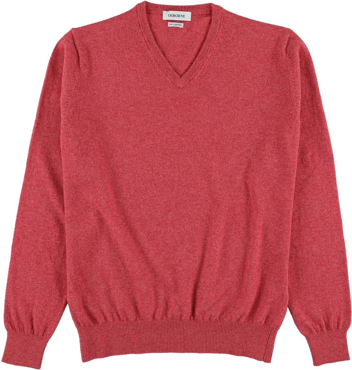 Osborne Knitwear Trui met V hals - Geelong wol - Rouge - XL