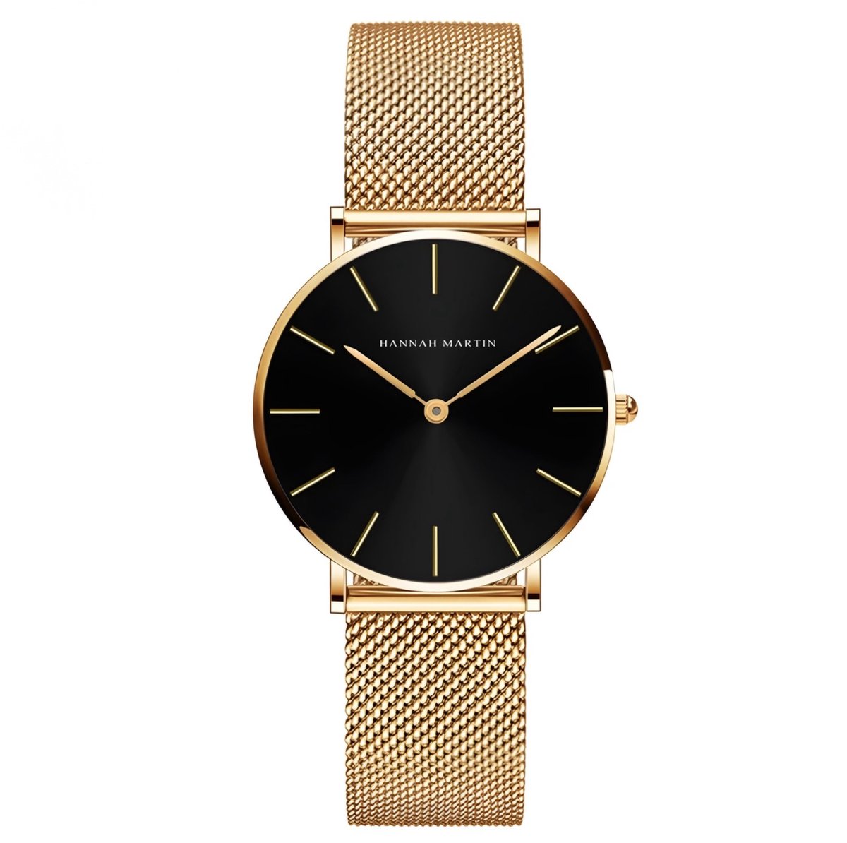 Hannah Martin Elegante Horloge | Goud | Zwart Wijzerplaat | Borasi | Dames Horloges | Vrouwen Horloges | Best Verkochte Horloges | Leuke Cadeau | Cadeau Voor Haar | Cadeau Voor Moeder | Luxe Geschenkdoos |