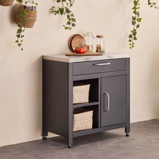 sweeek - Module stalen buitenkeuken 1 lade en 1 deur, 80 cm breed - grimlaud van Sweeek — afbeelding 3