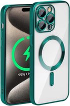 TG Techgrip - Hoesje Geschikt voor iPhone 15 Magsafe Compatible Groen - Back Cover Hoesje met ingebouwde 9H HD camera glas bescherming - Groen Hoes Geschikt voor iPhone 15