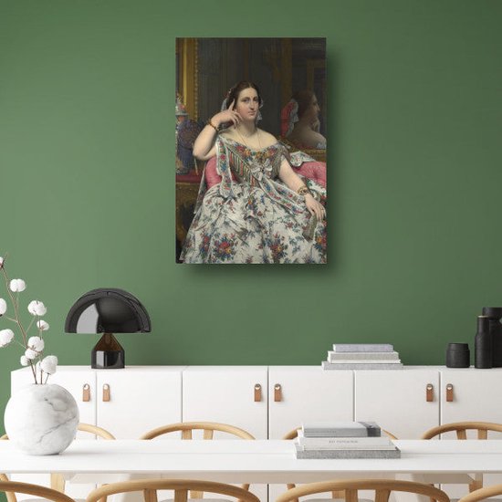 Madame Moitessier - Décoration murale Jean-Auguste-Dominique Ingres - Tableaux Femme - Peintures toile Portrait - Tableau Vintage - Tableaux toile salon - Décoration chambre 75x100 cm