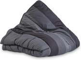 Sleeps Lazy Dekbed zonder overtrek Grijs Gestreept Lits-Jumeaux 240x200cm - Anti Allergie Dekbed - Wasbaar dekbed - Bedrukt dekbed - All year zomerdekbed & winterdekbed